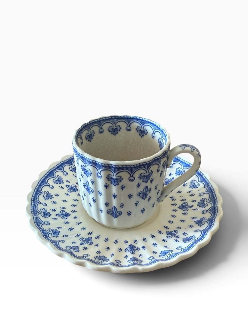 1940s English Copeland Spode Flat Demitasse Cup & Saucer Set